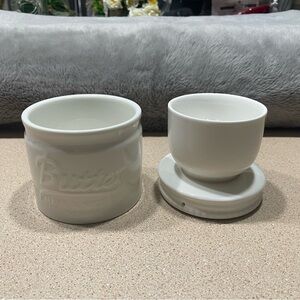 White Ceramic Butter Keeper